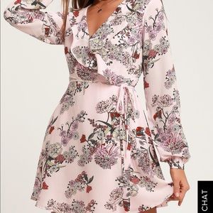 Lulus pink long sleeve dress